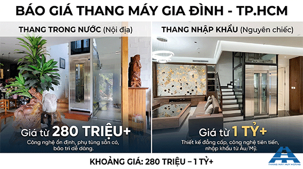 báo giá thang máy gia đình tại tphcm