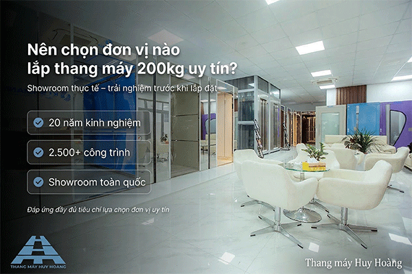 đơn vị nào lắp thang máy 200kg uy tín