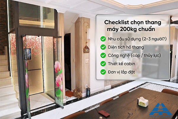 kinh nghiệm chọn thang máy 200kg