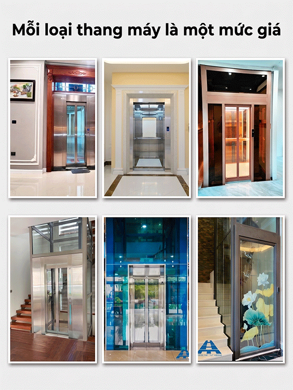 bảng giá thang máy theo cấu hình và dòng sản phẩm