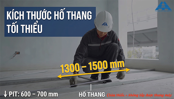 kích thước hố thang máy tối thiểu