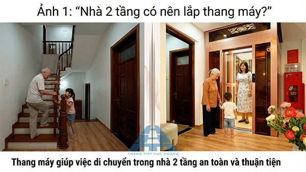 nhà 2 tầng có nên lắp thang máy không