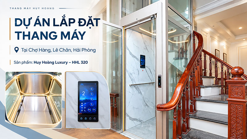 Dự án lắp đặt thang máy Huy Hoàng Luxury tại Chợ Hàng, Lê Chân, Hải Phòng