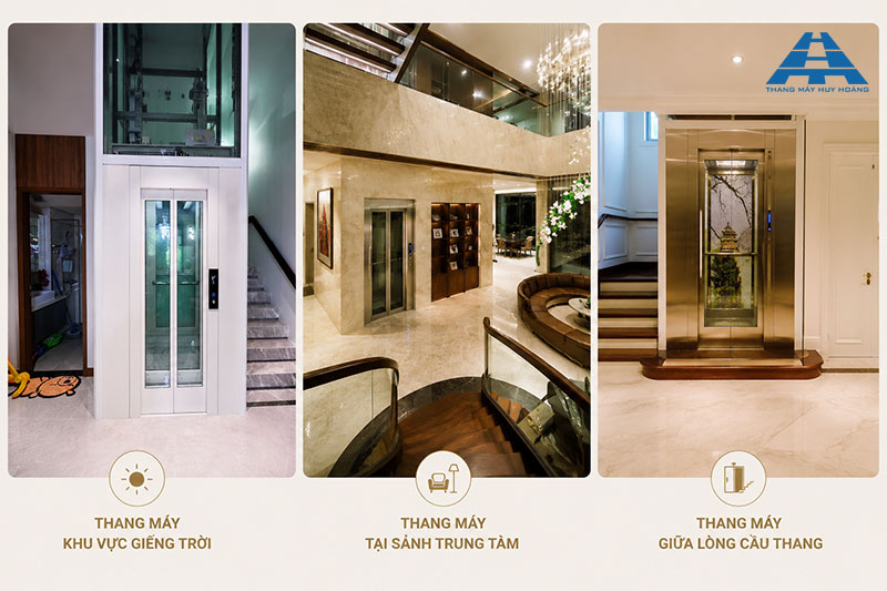 thang máy biệt thự thường đặt ở đâu đẹp nhất