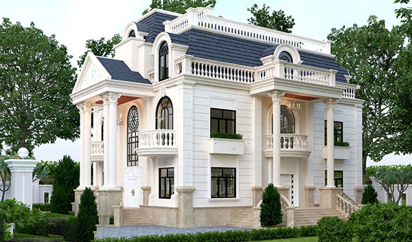 chi phí xây dựng biệt thự 3 tầng tân cổ điển