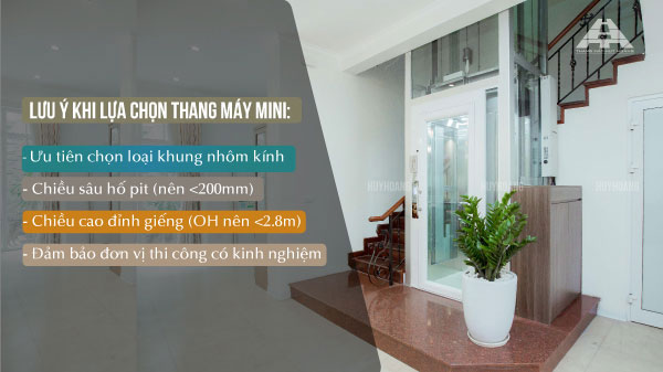 lưu ý khi lựa chọn thang máy mini gia đình