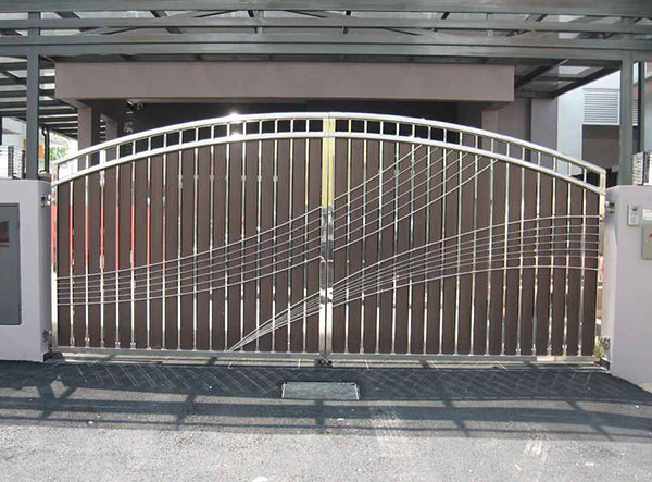 mẫu cổng inox 2 cánh đơn giản