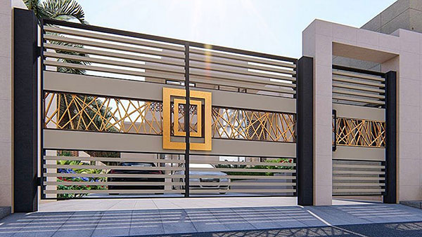 mẫu cổng chính kết hợp phụ nhà phố 5m