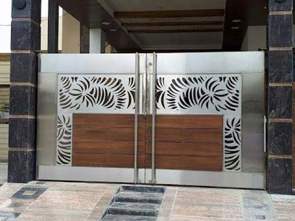 Mẫu cửa cổng sắt 2 cánh hiện đại