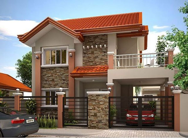 mẫu nhà 2 tầng đẹp giá 1 tỷ giả ngói