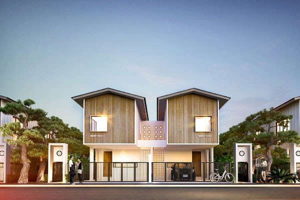 mẫu nhà 2 tầng mái nhật có tum