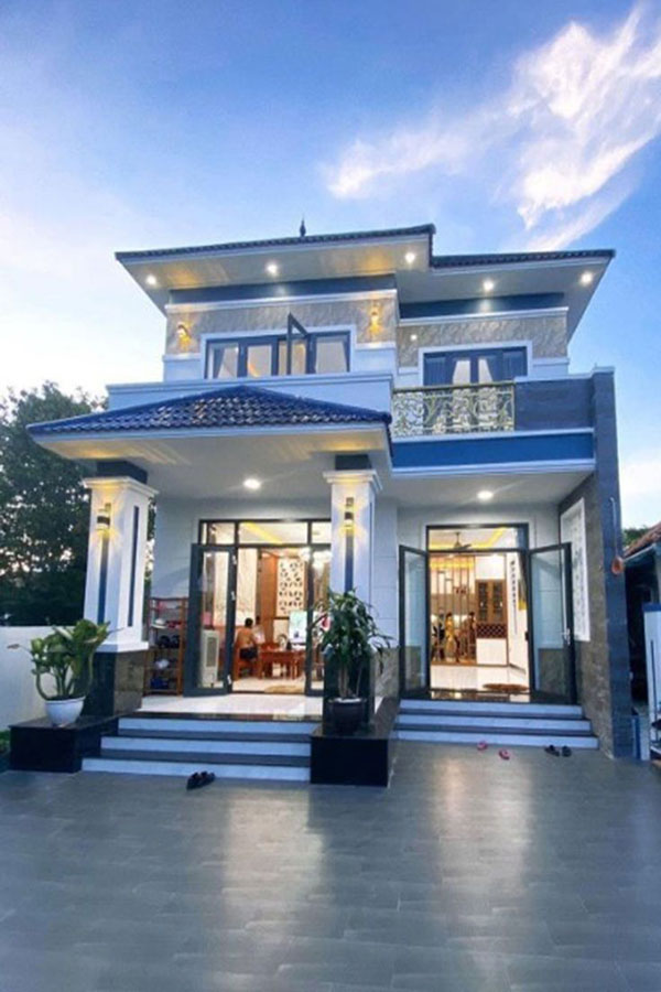 mẫu nhà 2 tầng mái nhật hiện đại