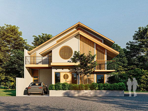mẫu nhà 2 tầng mái nhật tân cổ điển