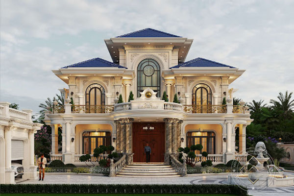 mẫu nhà biệt thự 2 tầng tân cổ điển 3