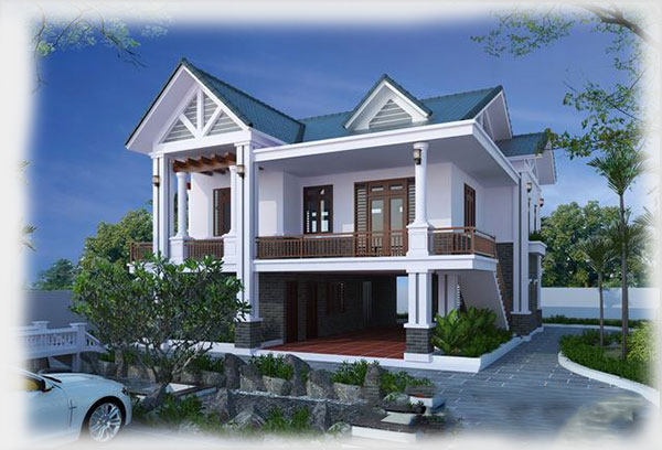 mẫu nhà biệt thự 2 tầng sân vườn 3