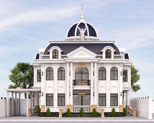 mẫu nhà biệt thự 3 tầng tân cổ điển cao cấp