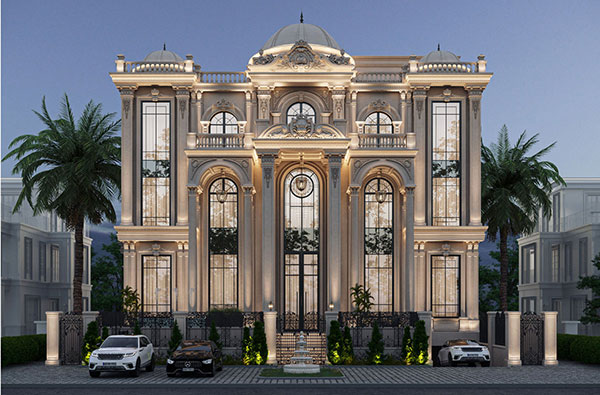 mẫu nhà biệt thự 3 tầng tân cổ điển