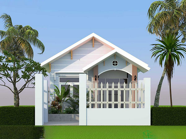 mẫu nhà cấp 4 ở nông thôn 250 triệu cửa nhôm kính
