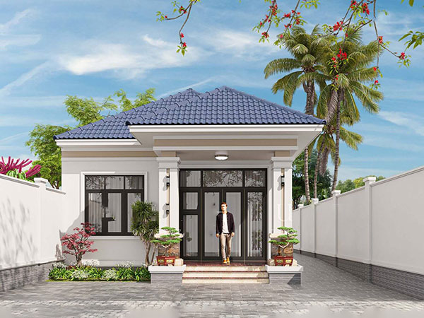 mẫu nhà cấp 4 mái nhật sang trọng