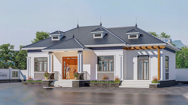 mẫu nhà cấp 4 mái nhật