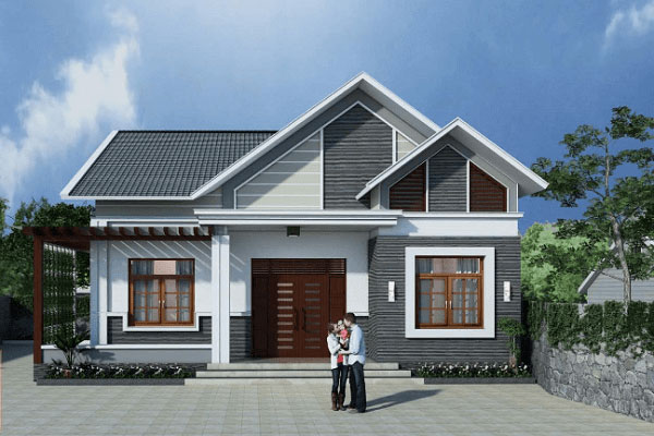 mẫu nhà cấp 4 mái thái ở nông thôn đẹp
