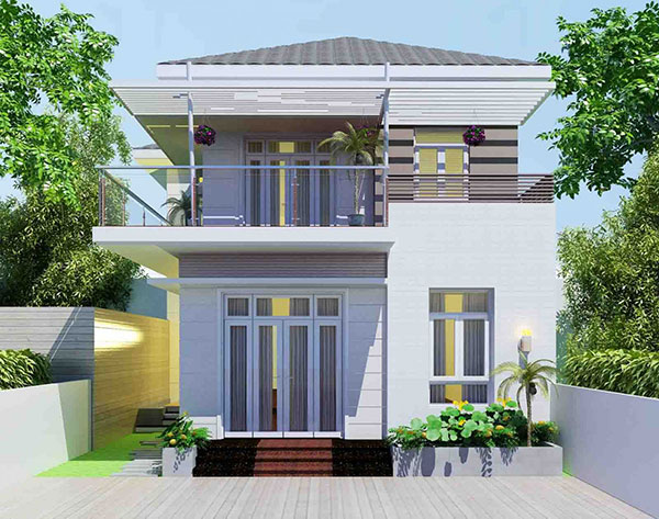 mẫu nhà ống 2 tầng đẹp ở nông thôn nhìn là mê
