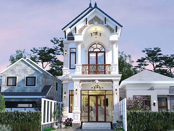 mẫu nhà ống 2 tầng mái thái 5x20m đẹp