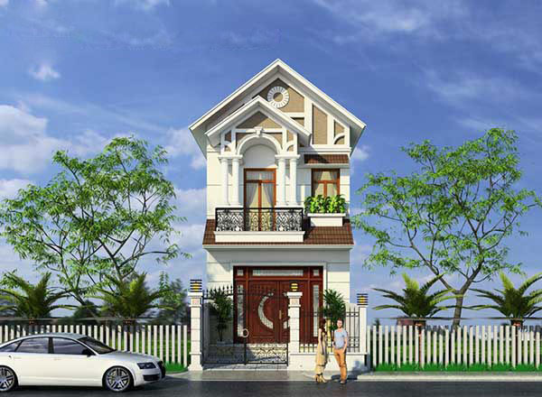 mẫu nhà ống 2 tầng mái thái 5x20m cao cấp
