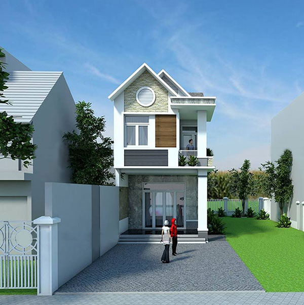 mẫu nhà ống 2 tầng mái thái 5x20m được yêu thích