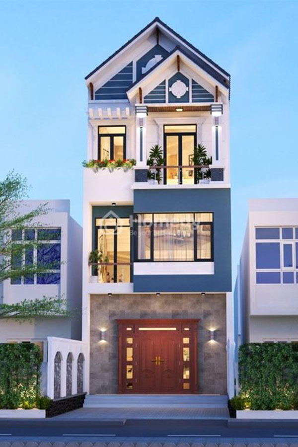 phong cách nhà ống 3 tầng hiện đại phá cách