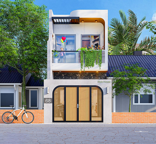 mẫu nhà phố 2 tầng mới nhất