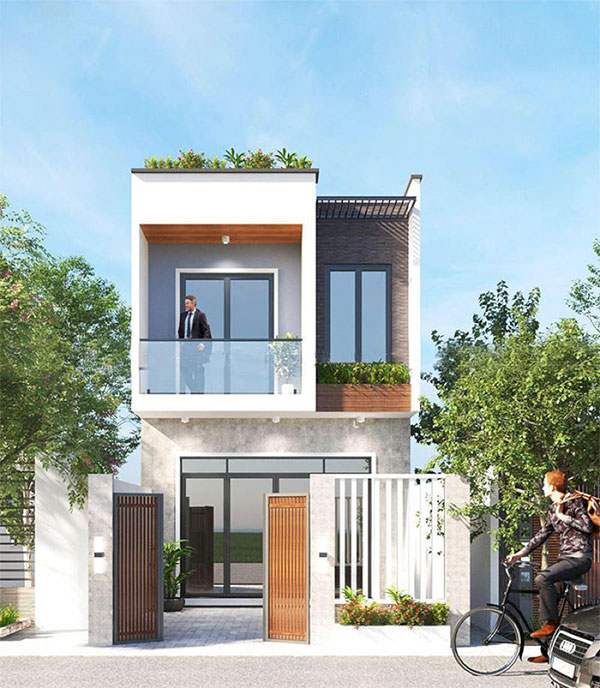 mẫu nhà phố 2 tầng hiện đại