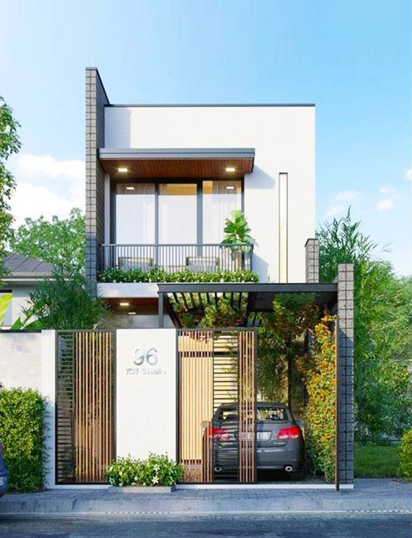 mẫu nhà phố 2 tầng đẹp