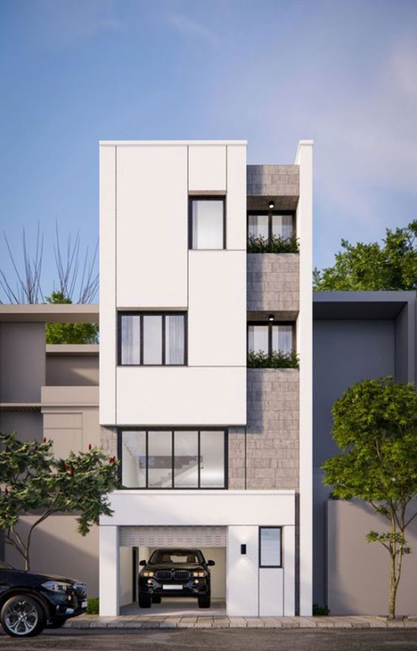 mẫu nhà phố không ban công đẹp nhất
