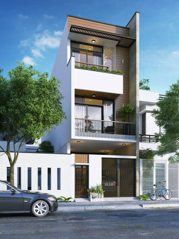 phong cách hiện đại cho nhà phố 3 tầng