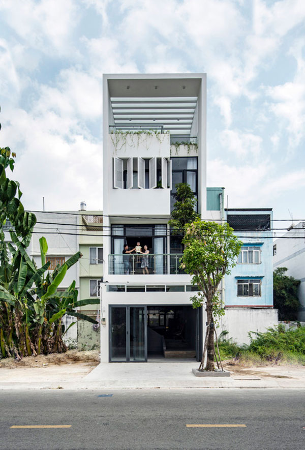 phong cách nhà ống 3 tầng hiện đại tối giản