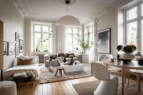 mẫu phòng khách phong cách Scandinavian