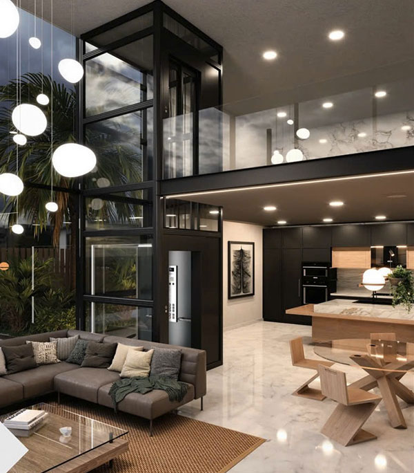 thang máy kính kleemann công nghệ trục vít