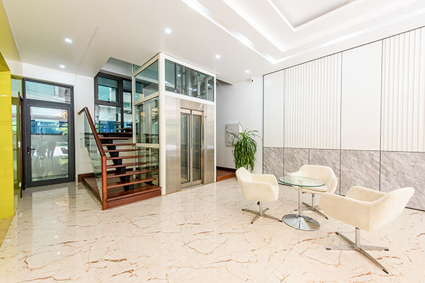 vị trí lắp đặt thang máy kính gia đình