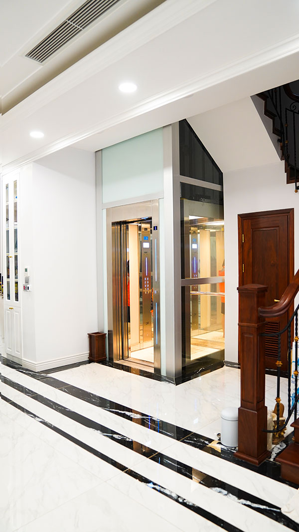 mẫu thiết kế nhà 5x20m có thang máy hiện đại