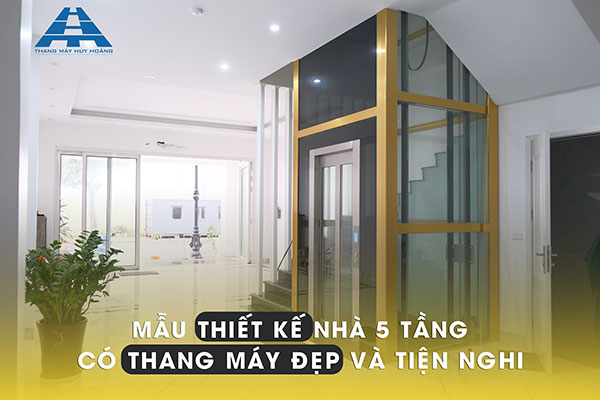 thiết kế nhà 5 tầng có thang máy