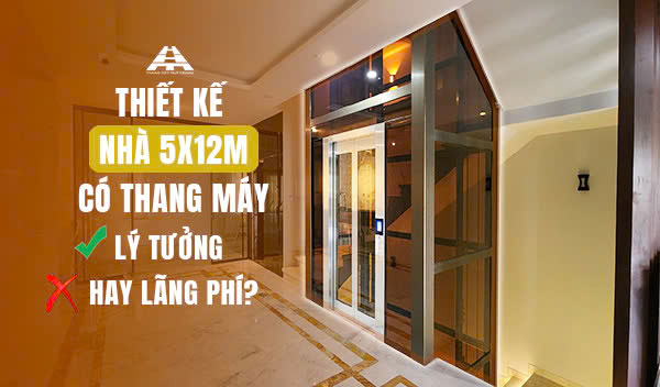 thiết kế nhà 5x12m có thang máy