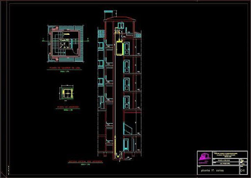 Bản vẽ CAD thang máy gia đình